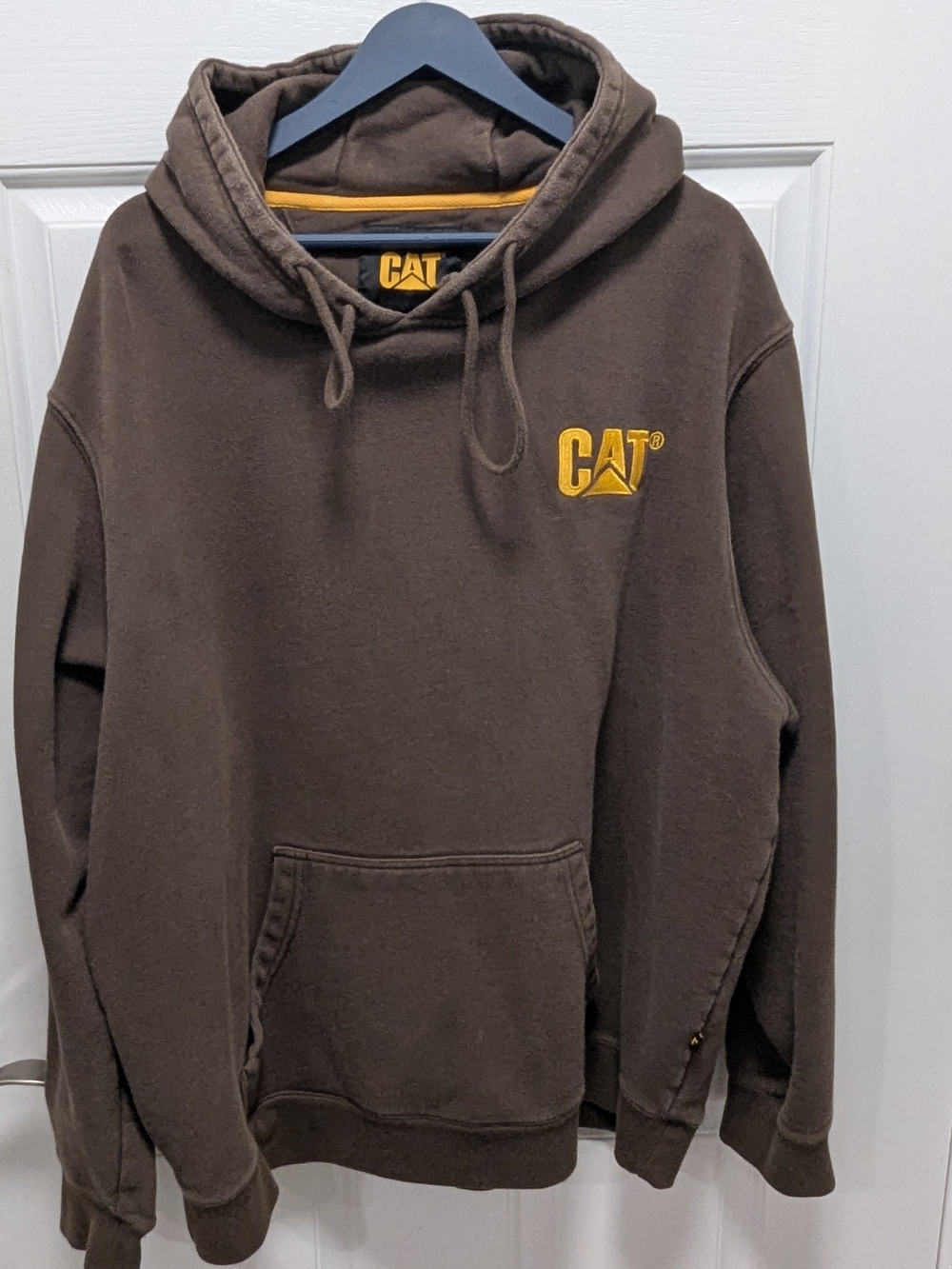 CAT Caterpillar Men's Trademark Heavyweight Hoodie Brown - Size 3XL